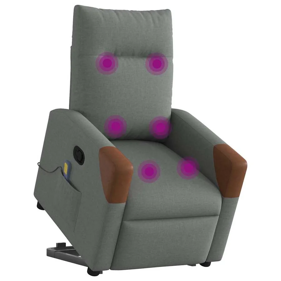 Fauteuil de massage inclinable Gris foncé Tissu - 3