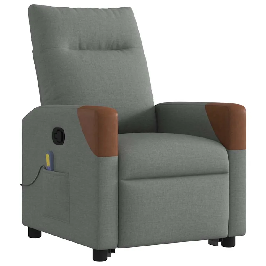 Fauteuil de massage inclinable Gris foncé Tissu - 4