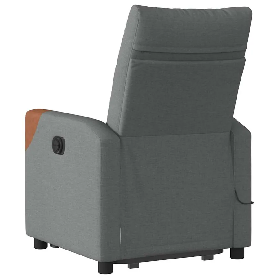 Fauteuil de massage inclinable Gris foncé Tissu - 7