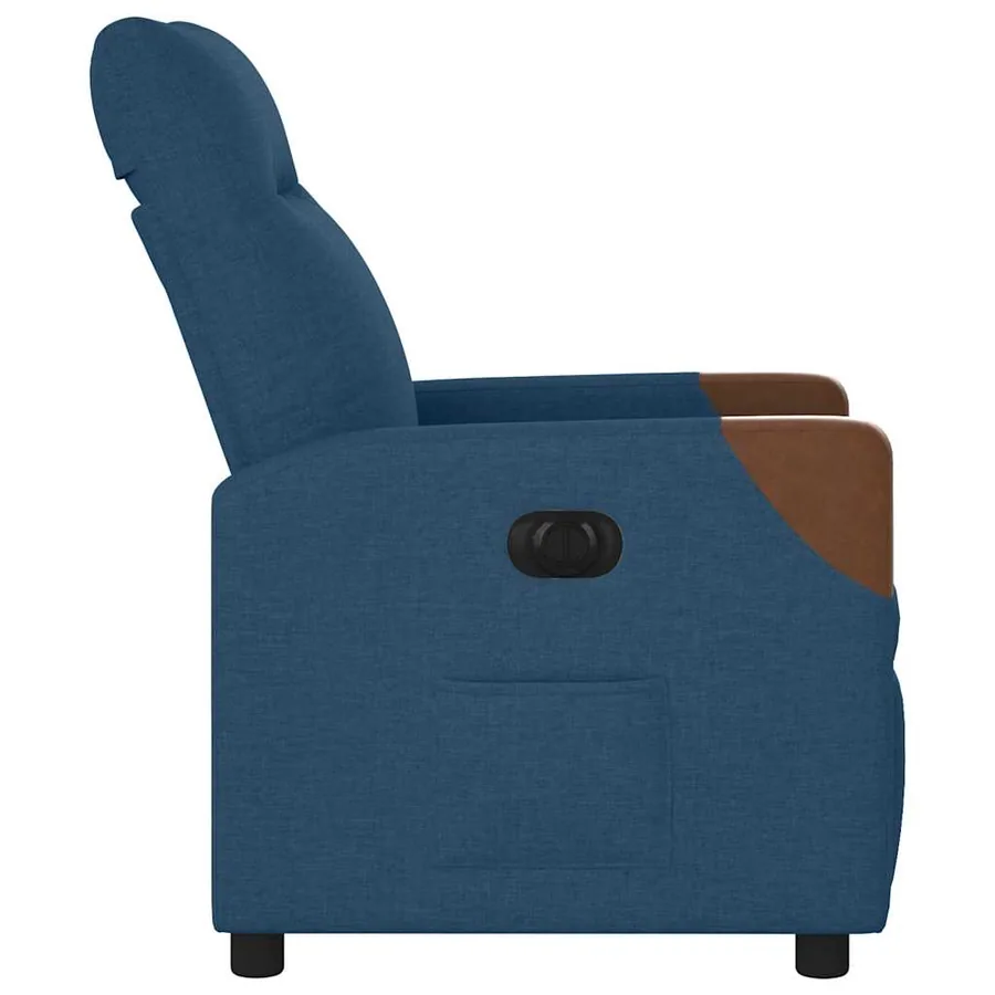 Fauteuil inclinable électrique Bleu Tissu - 6