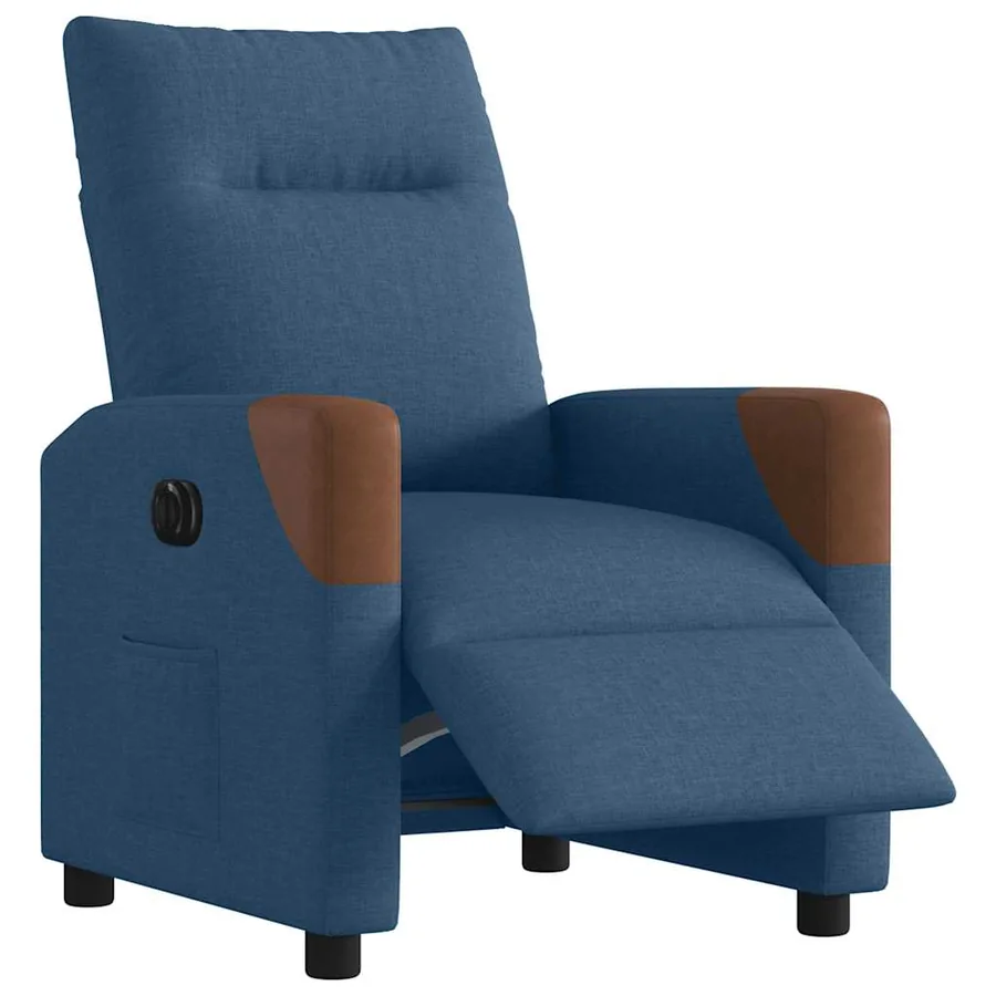 Fauteuil inclinable électrique Bleu Tissu - 8