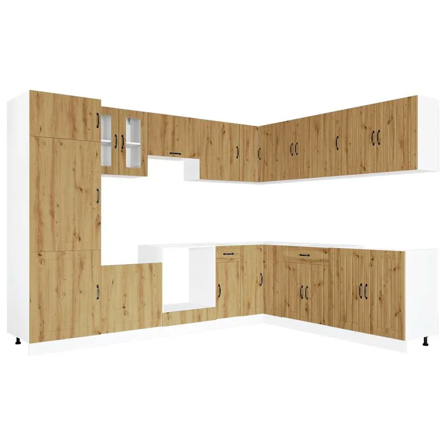 Ensemble d'armoires de cuisine 14 pcs Lucca bois d'ingénierie - 2