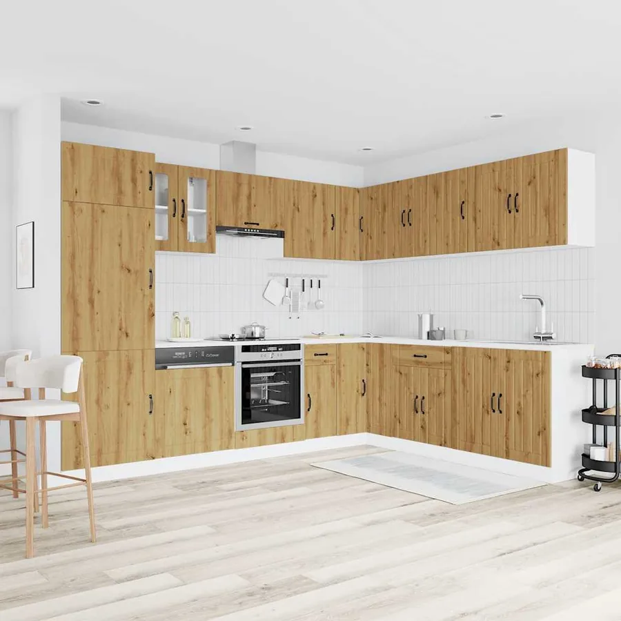 Ensemble d'armoires de cuisine 14 pcs Lucca bois d'ingénierie - 3