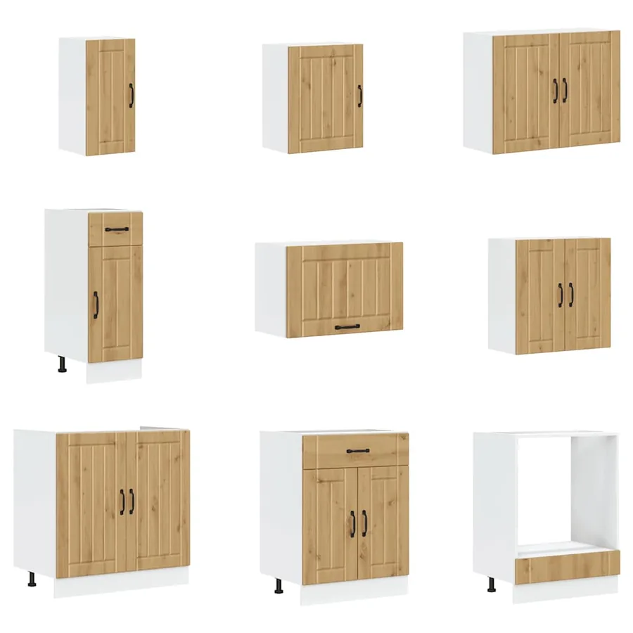 Ensemble d'armoires de cuisine 14 pcs Lucca bois d'ingénierie - 4