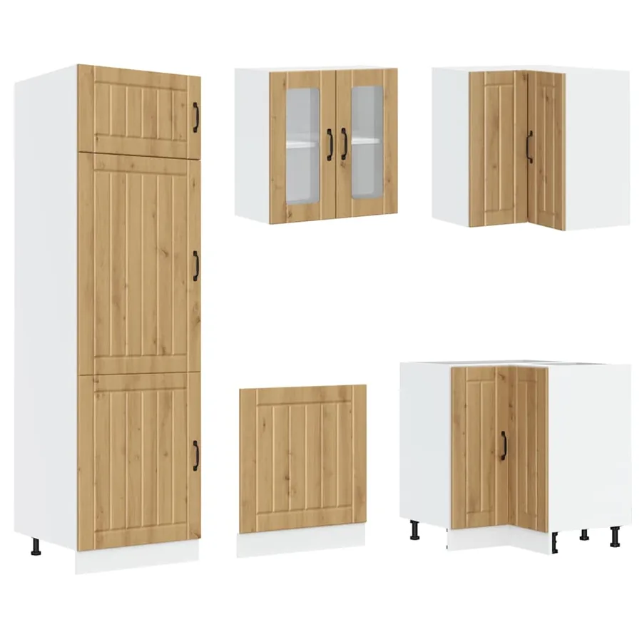 Ensemble d'armoires de cuisine 14 pcs Lucca bois d'ingénierie - 5