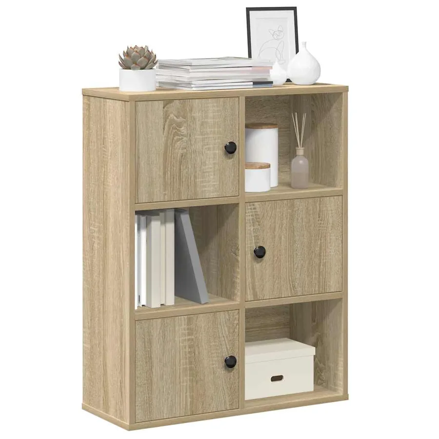 Bibliothèque chêne sonoma 60x24x76,5 cm bois d'ingénierie