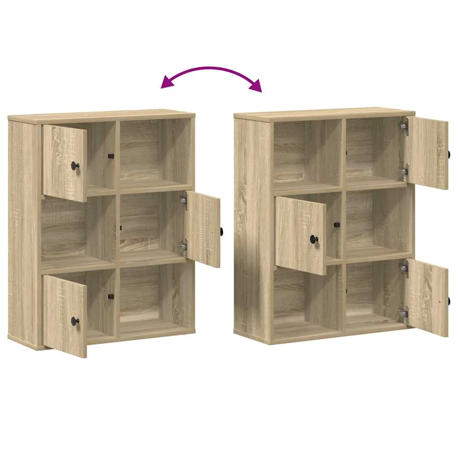 Bibliothèque chêne sonoma 60x24x76,5 cm bois d'ingénierie - 8