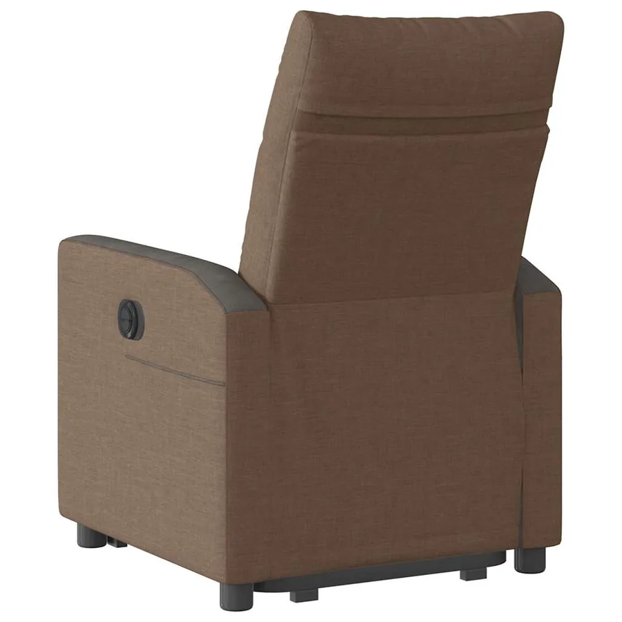 Fauteuil inclinable électrique marron tissu - 7