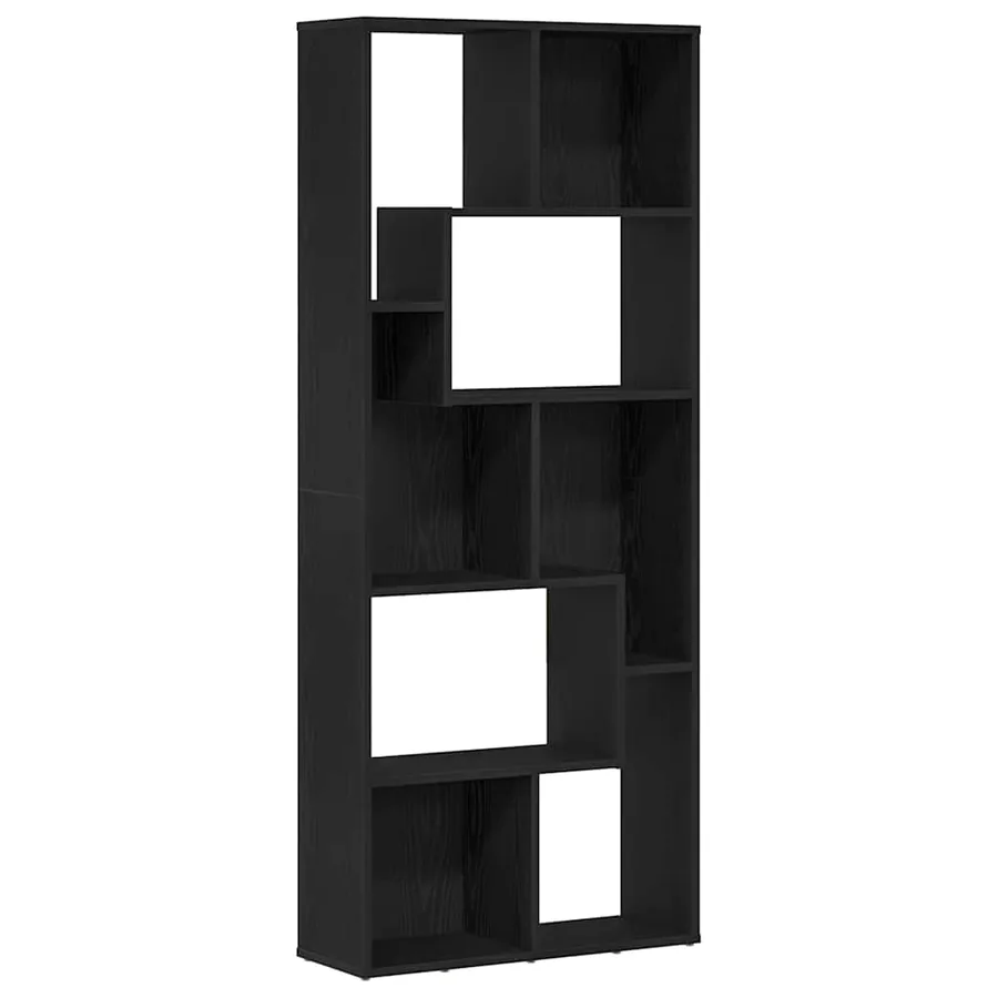 Bibliothèque en chêne noir 67 x 24 x 161 cm bois d'ingénierie - 2
