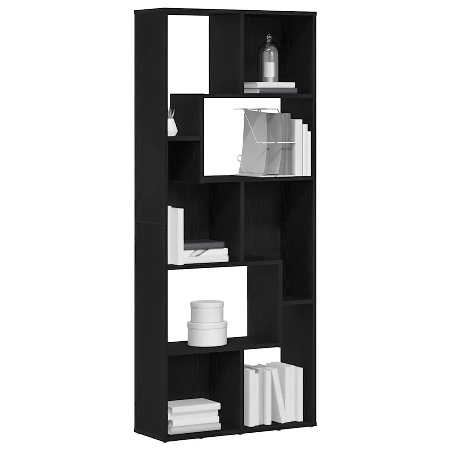 Bibliothèque en chêne noir 67 x 24 x 161 cm bois d'ingénierie - 4