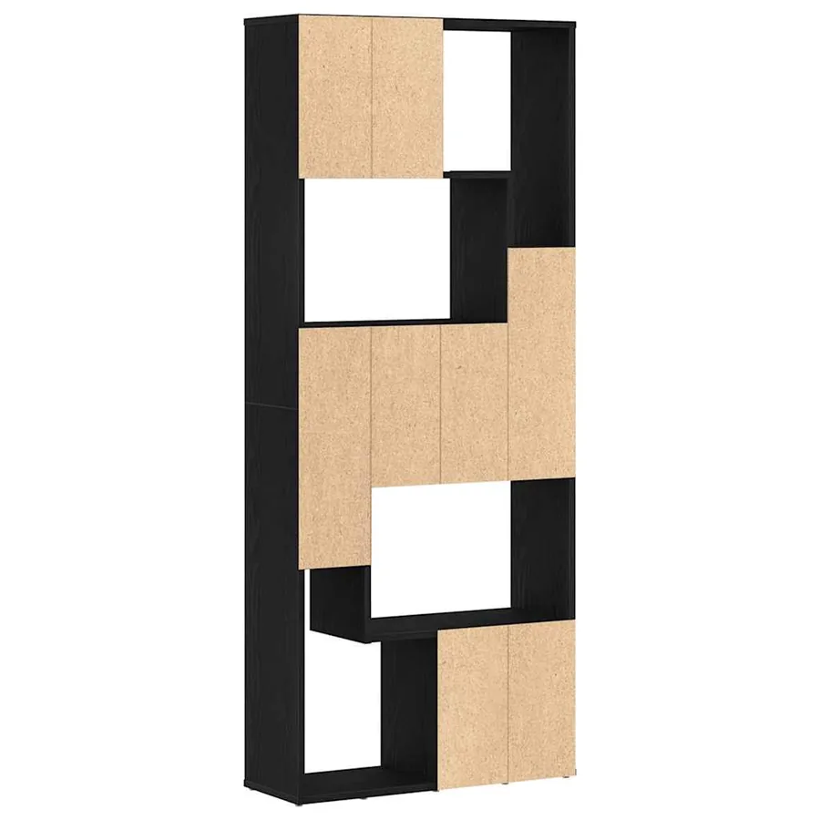 Bibliothèque en chêne noir 67 x 24 x 161 cm bois d'ingénierie - 8