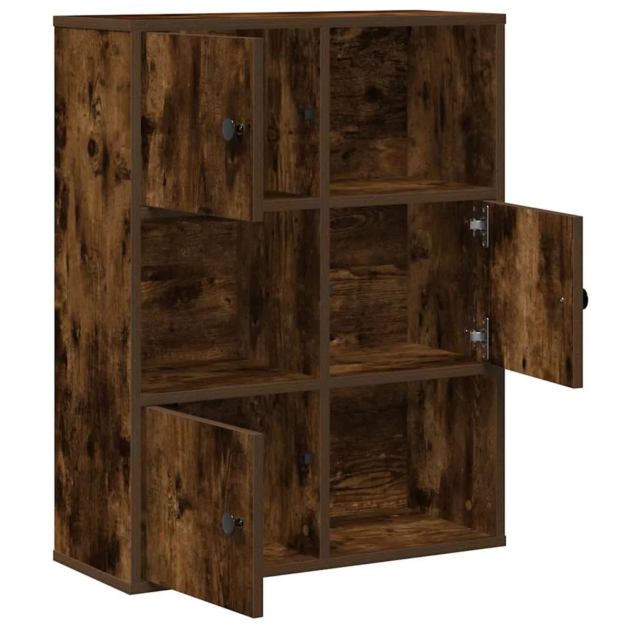Bibliothèque chêne fumé 60x24x76,5 cm bois d'ingénierie - 4