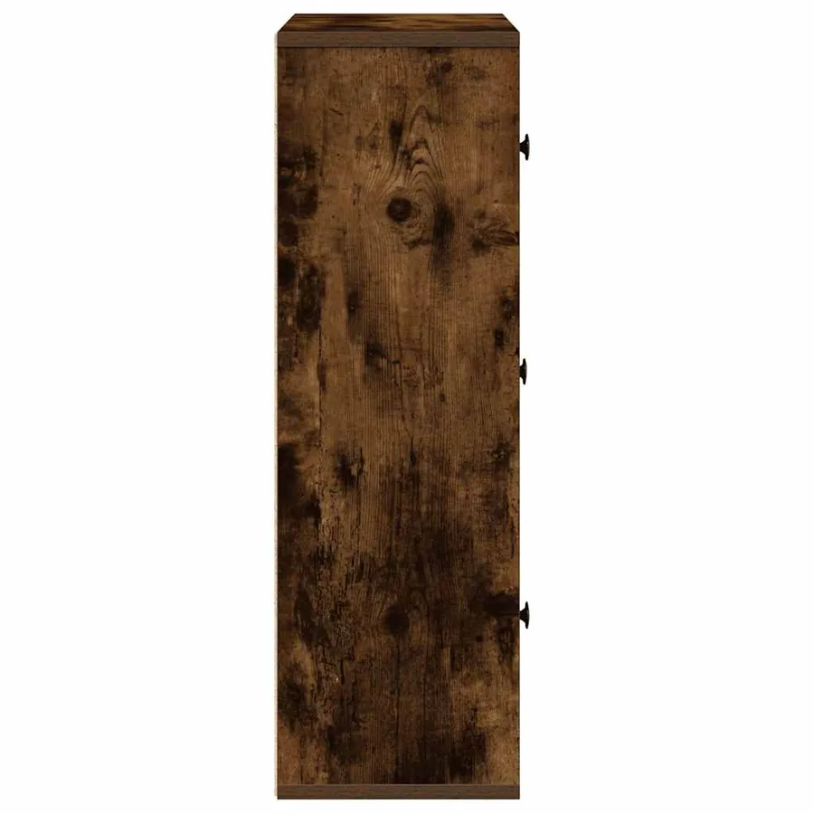Bibliothèque chêne fumé 60x24x76,5 cm bois d'ingénierie - 6