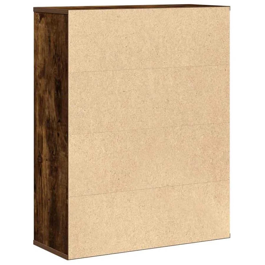 Bibliothèque chêne fumé 60x24x76,5 cm bois d'ingénierie - 7