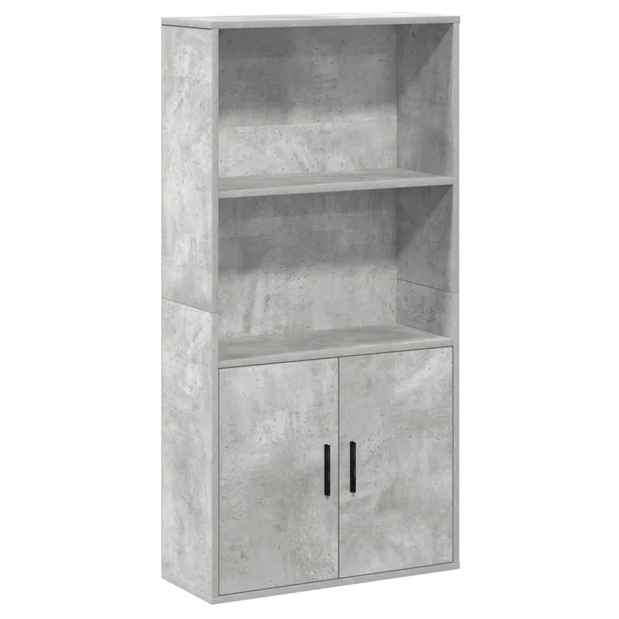 Bibliothèque gris béton 60x24x120 cm bois d'ingénierie - 2