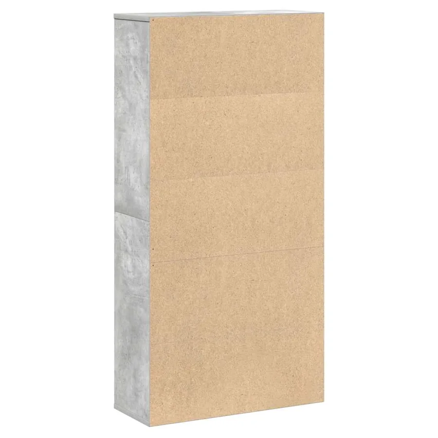 Bibliothèque gris béton 60x24x120 cm bois d'ingénierie - 6
