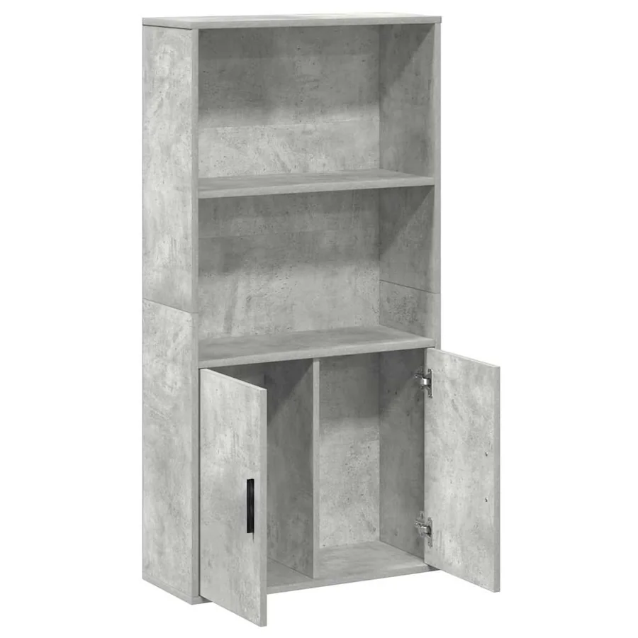 Bibliothèque gris béton 60x24x120 cm bois d'ingénierie - 7