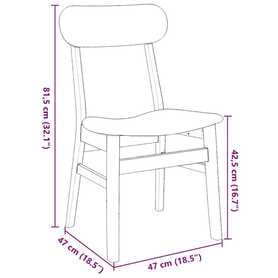 Chaises à manger coussins 2 pcs blanc bois massif caoutchouc - 11