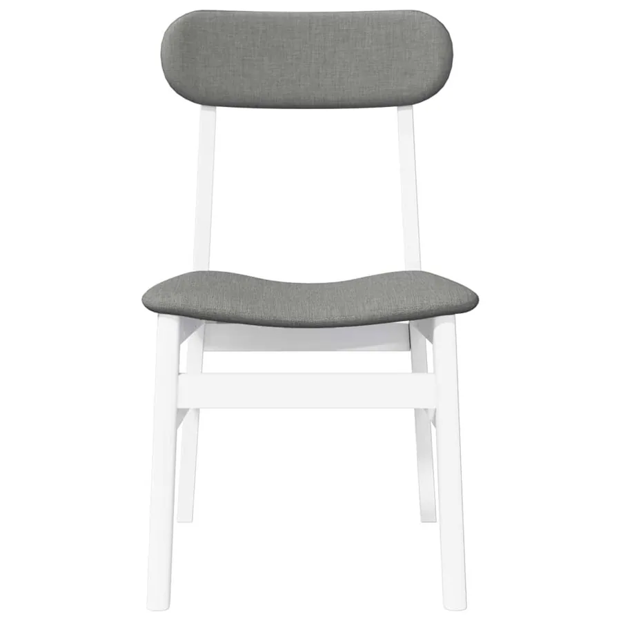 Chaises à manger coussins 2 pcs blanc bois massif caoutchouc - 5