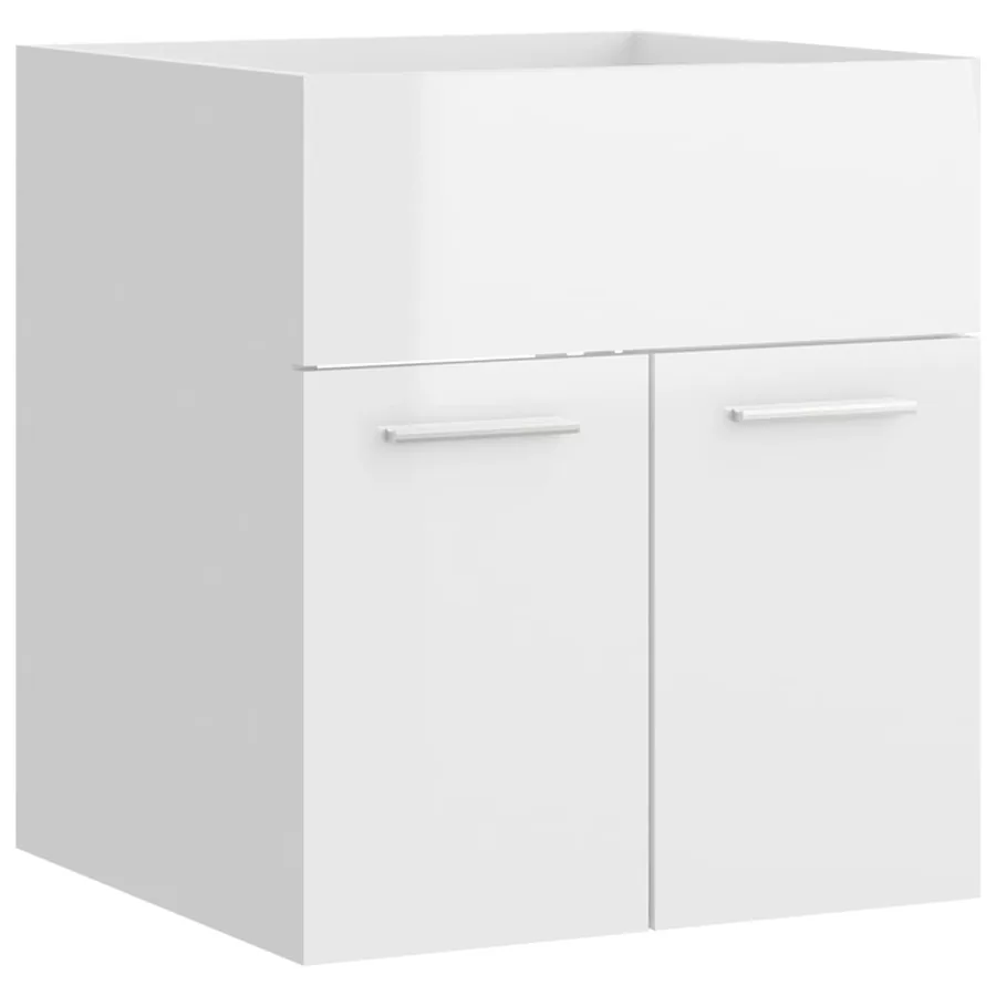 Ensemble de meubles de salle de bain Blanc brillant Aggloméré - 11