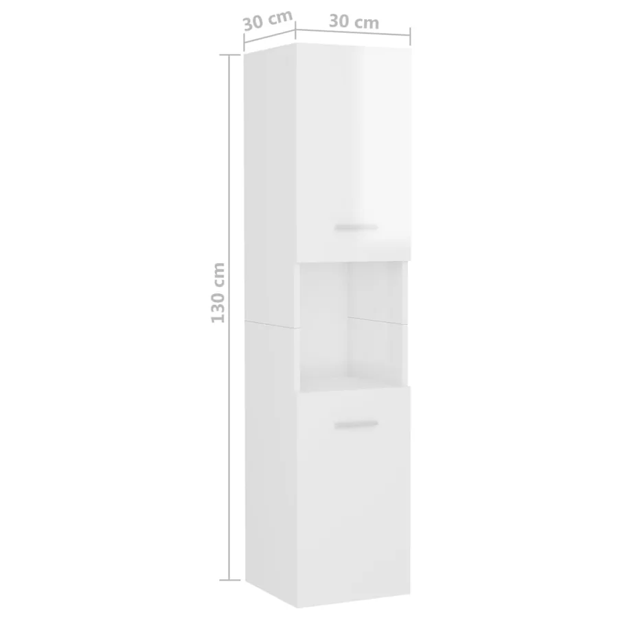 Ensemble de meubles de salle de bain Blanc brillant Aggloméré - 15