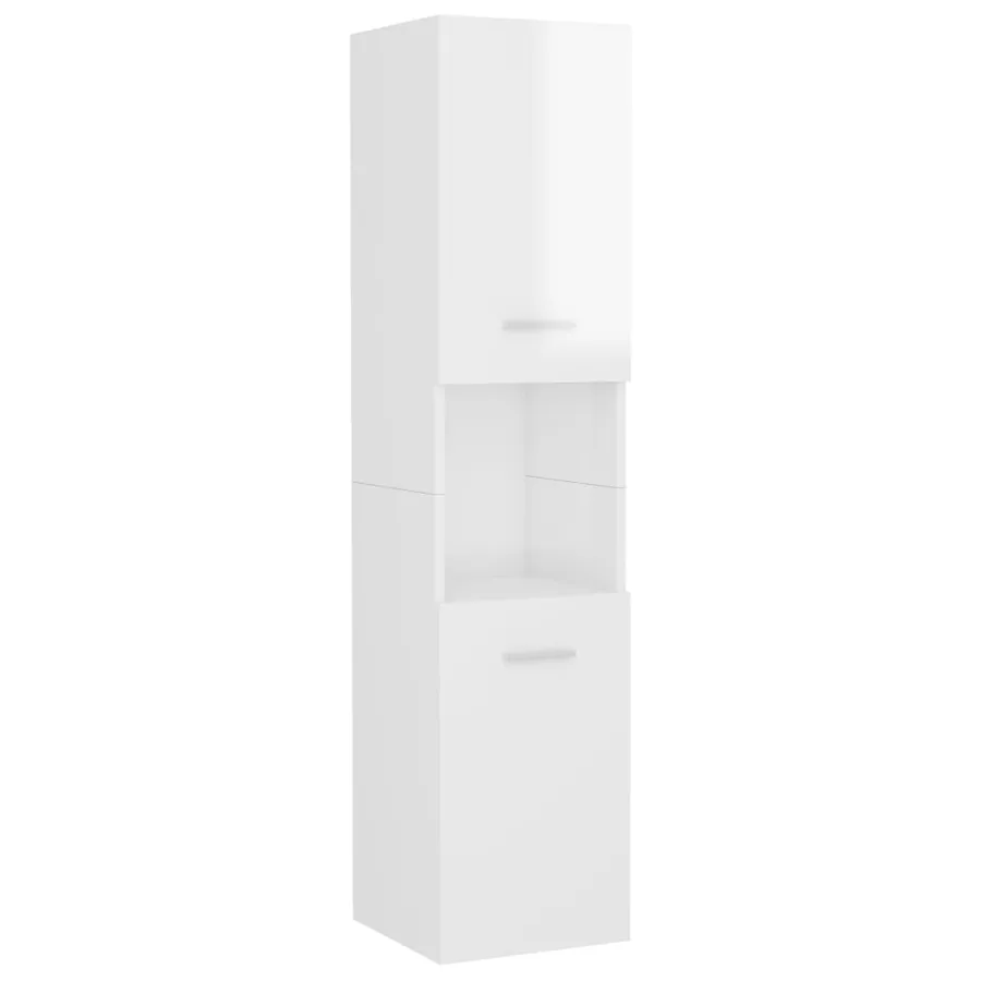 Ensemble de meubles de salle de bain Blanc brillant Aggloméré - 4