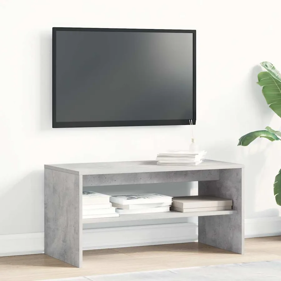 Meuble TV Gris cement 80 x 40 x 40 cm Aggloméré - 3