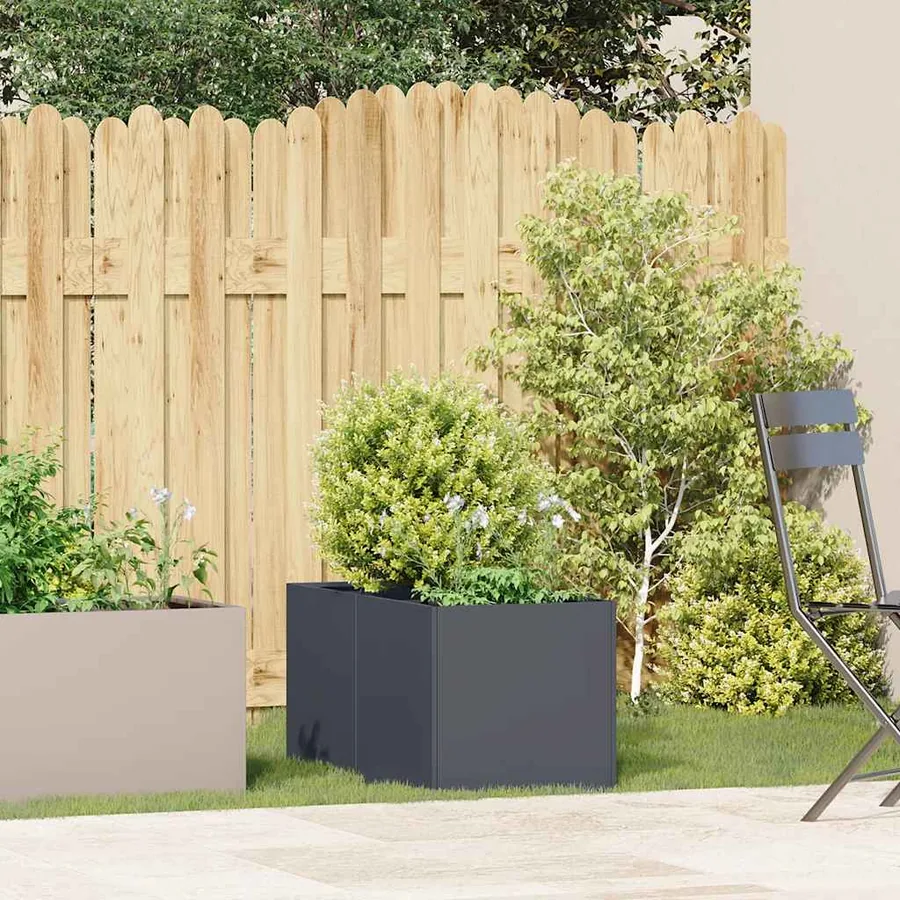 Jardinière anthracite 40x80x40 cm acier laminé à froid - 3