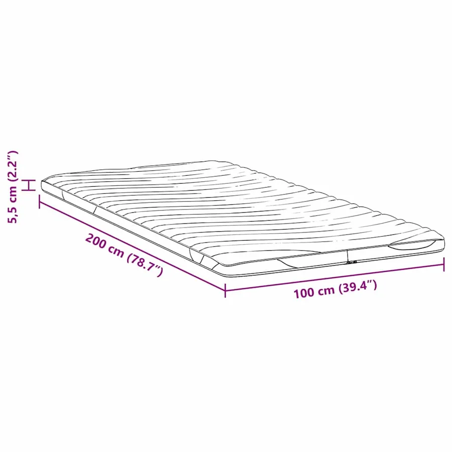 Surmatelas Blanc 100 x 200 cm Tissu en Tricot - 11