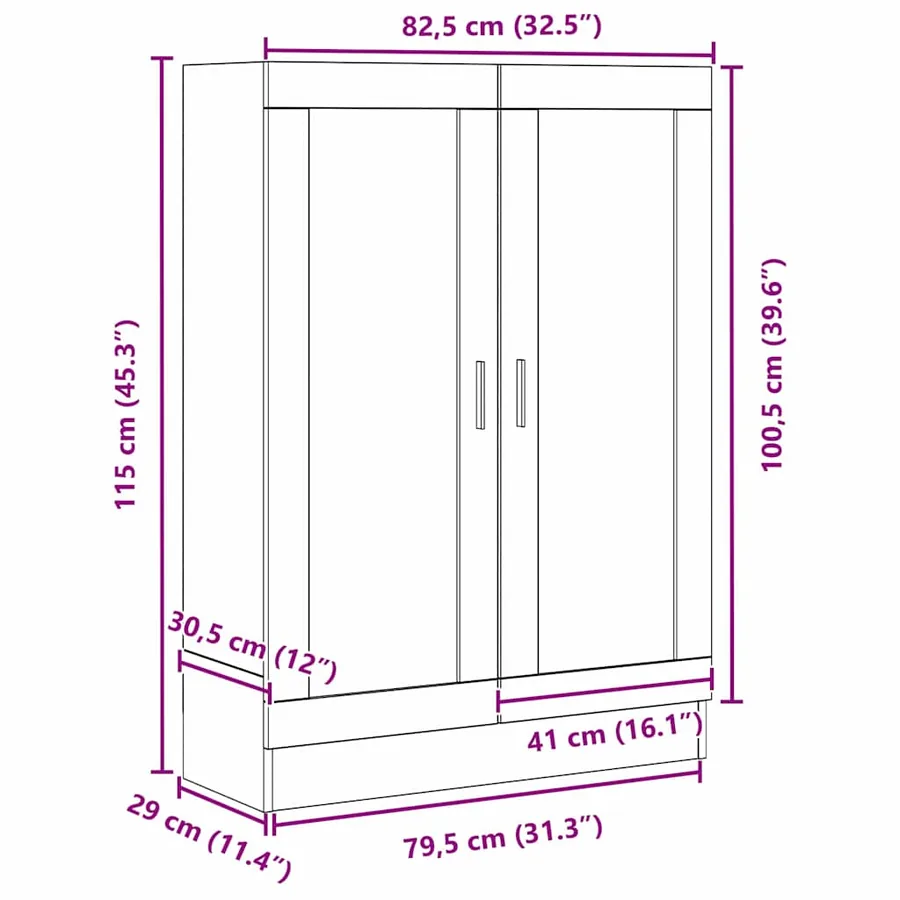 Bibliothèque Chêne noir 82,5 x 30,5 x 115 cm Bois d'ingénierie - 11