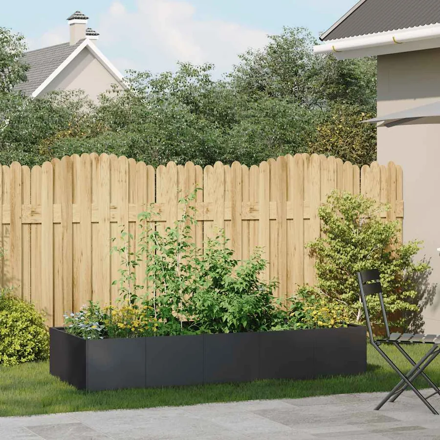 Jardinière noir 200x80x40 cm acier - 3