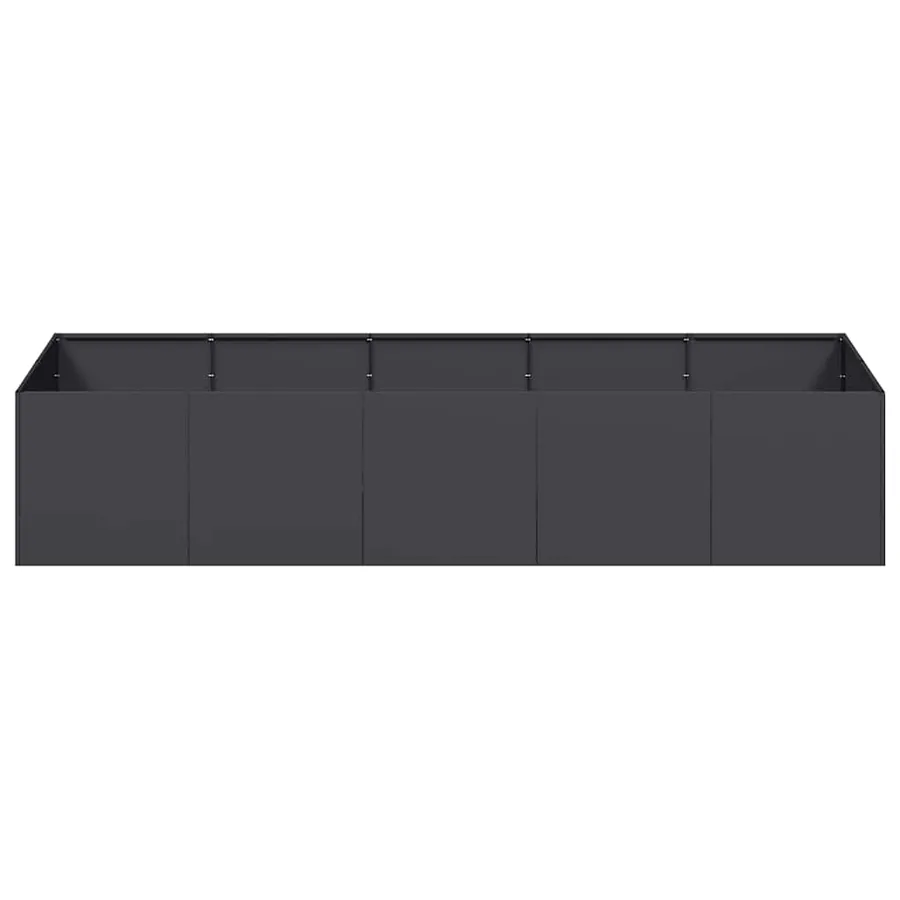 Jardinière noir 200x80x40 cm acier - 4
