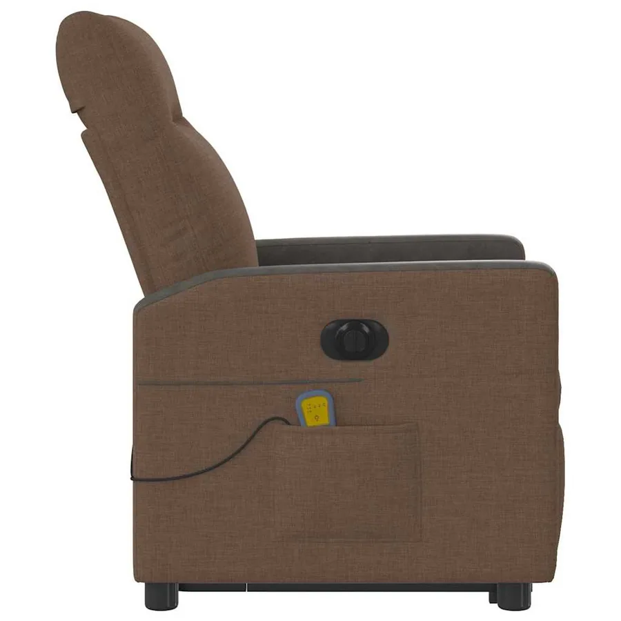 Fauteuil inclinable de massage électrique Marron Tissu - 6