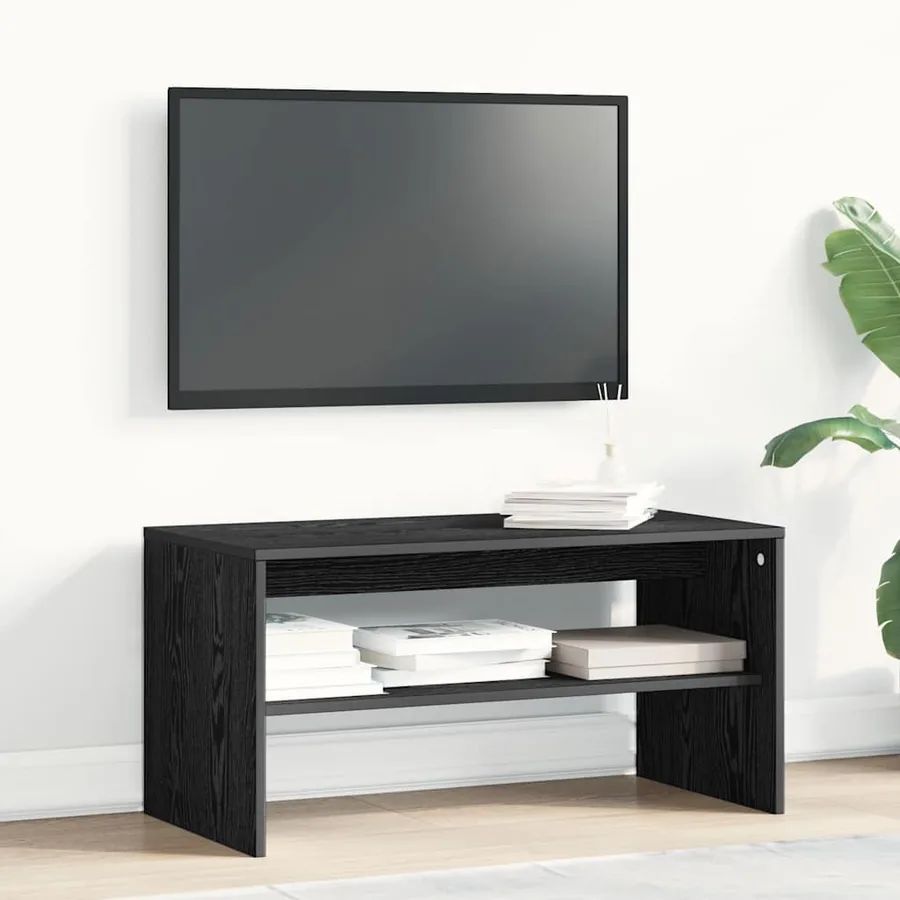 Meuble TV chêne noir 80x40x40 cm bois d'ingénierie - 3
