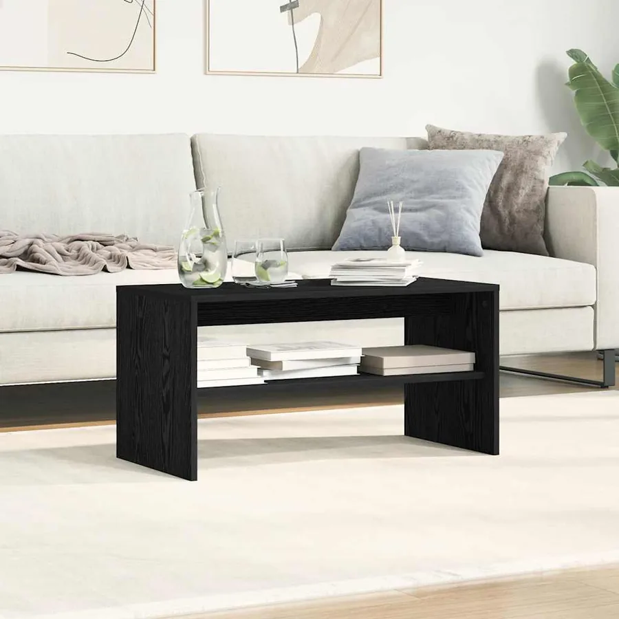 Meuble TV chêne noir 80x40x40 cm bois d'ingénierie - 4