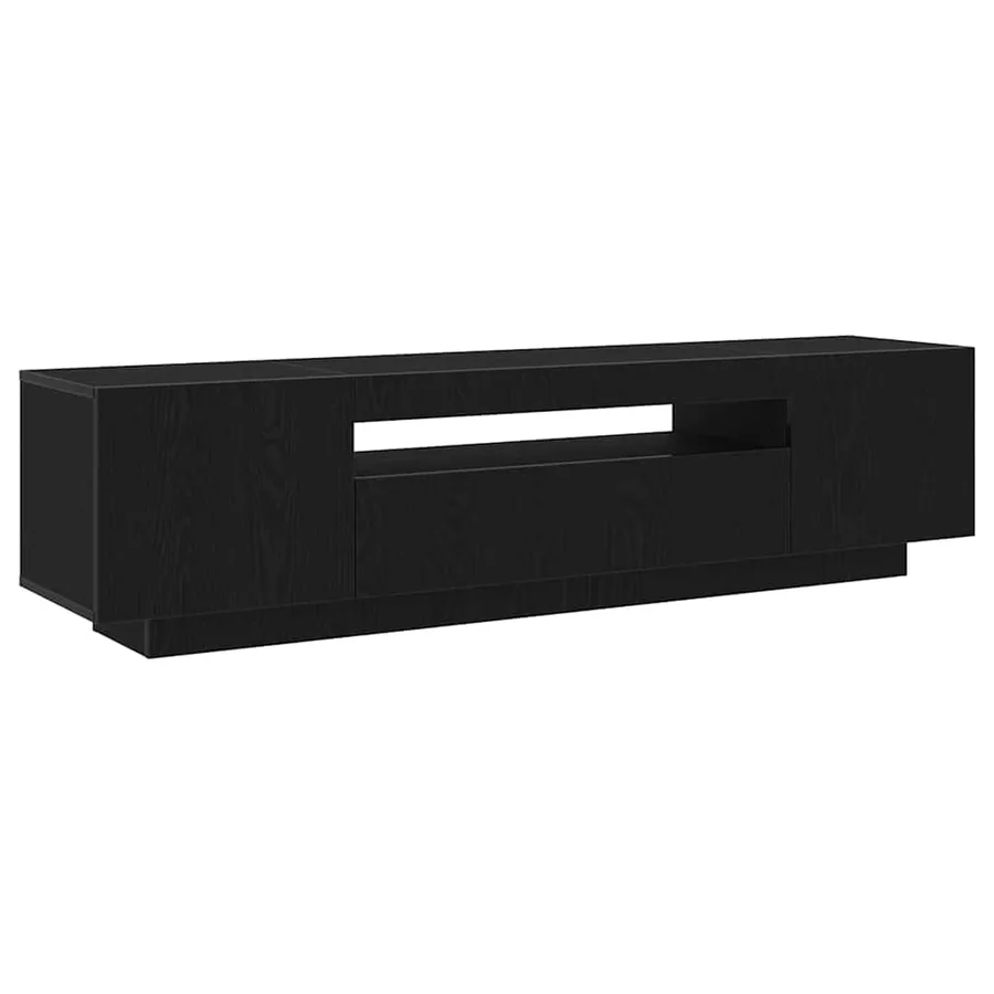 Meuble TV Noir 160 x 35 x 40 cm Bois d'ingénierie - 2