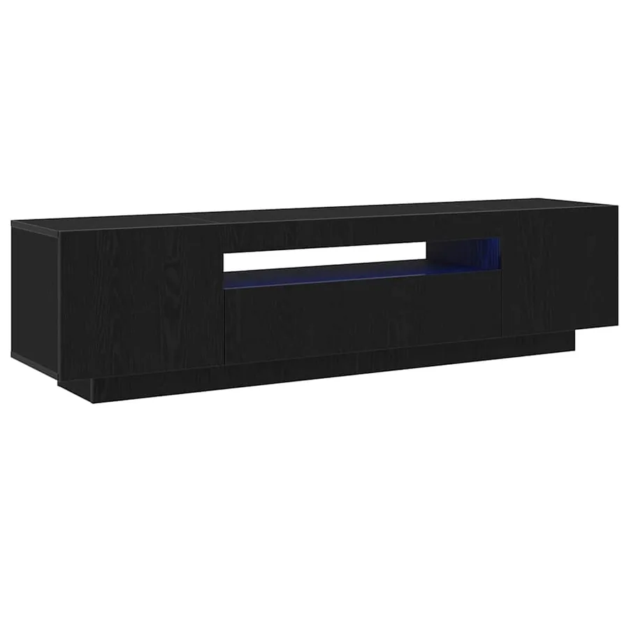 Meuble TV Noir 160 x 35 x 40 cm Bois d'ingénierie - 6