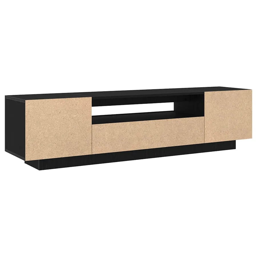 Meuble TV Noir 160 x 35 x 40 cm Bois d'ingénierie - 7