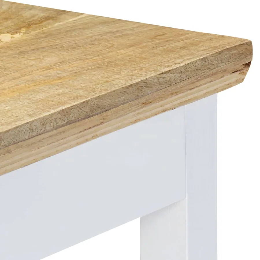 Table console Blanc et marron 110x35x75 cm Bois manguier massif - 6