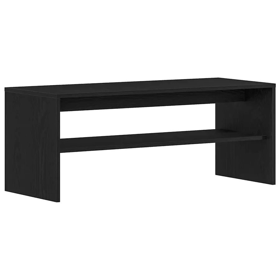 Meuble TV chêne noir 100x40x40 cm bois d'ingénierie - 2