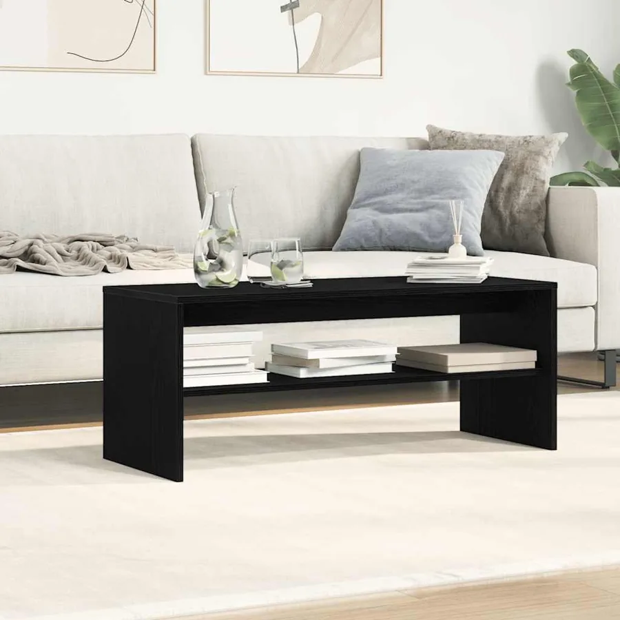 Meuble TV chêne noir 100x40x40 cm bois d'ingénierie - 3