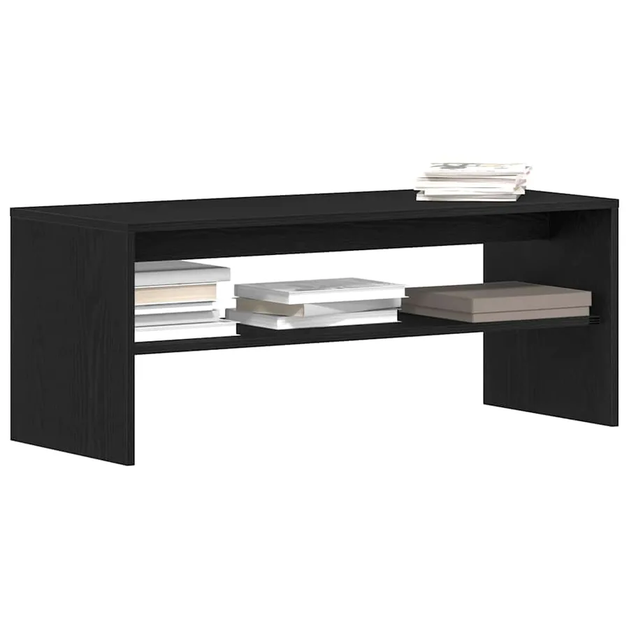 Meuble TV chêne noir 100x40x40 cm bois d'ingénierie - 4