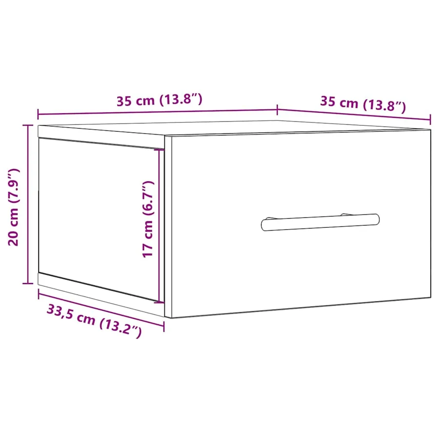 Cabinet de chevet 2 pcs Chêne noir 35 x 35 x 20 cm - 12