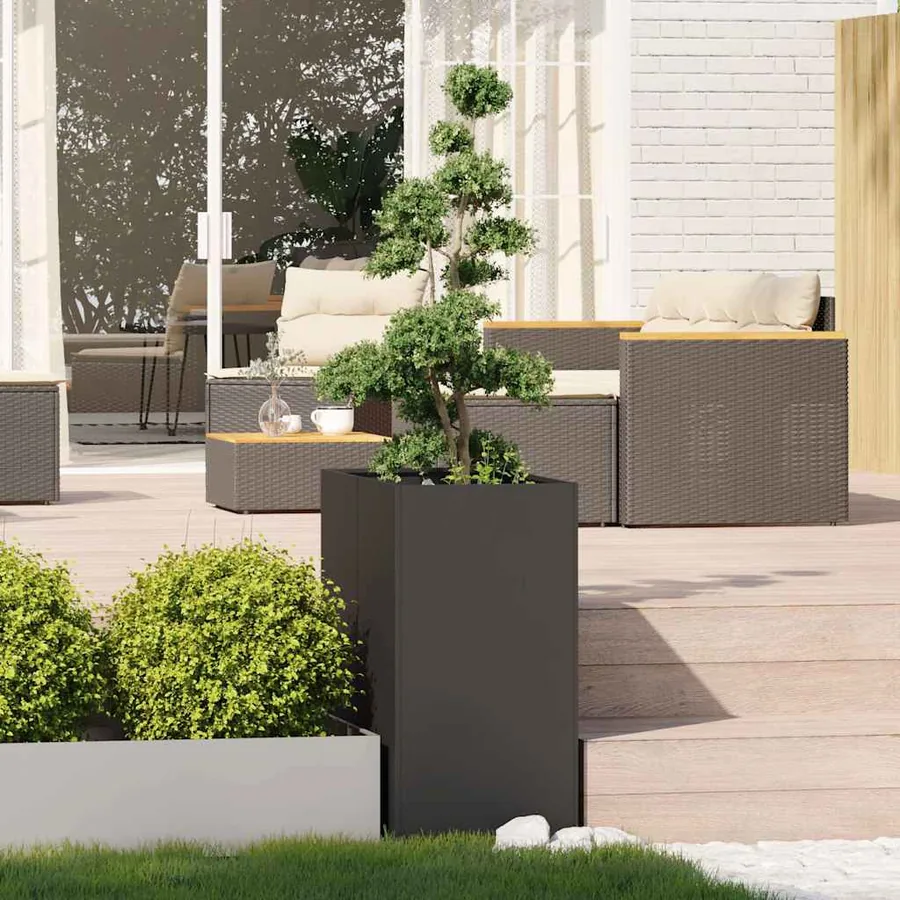 Jardinière noir 40x80x80 cm acier - 3