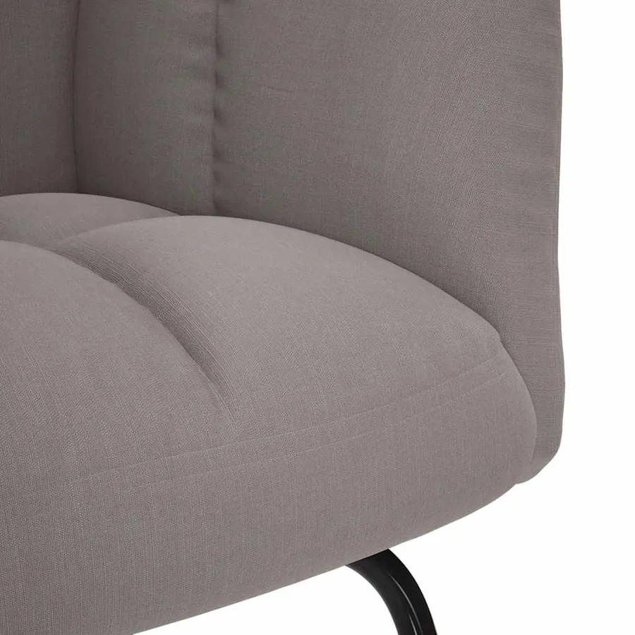 Chaise à bascule avec repose-pied Taupe Tissu - 9