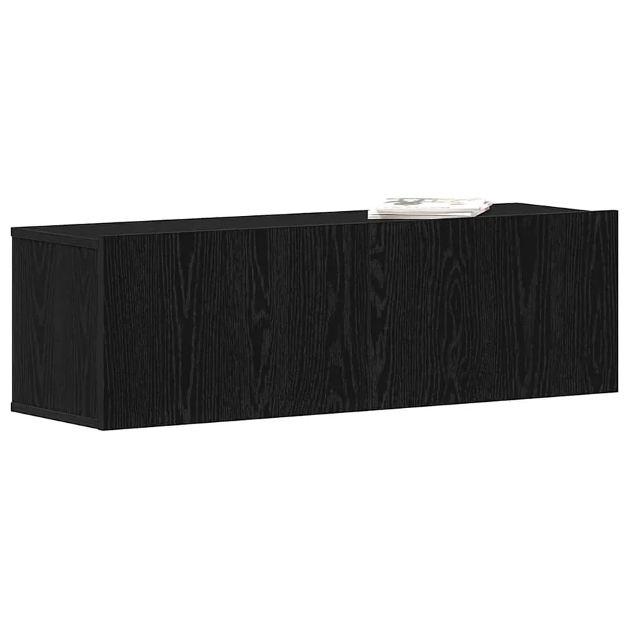 Meuble TV Chêne noir 100 x 30 x 30 cm Bois d'ingénierie - 3