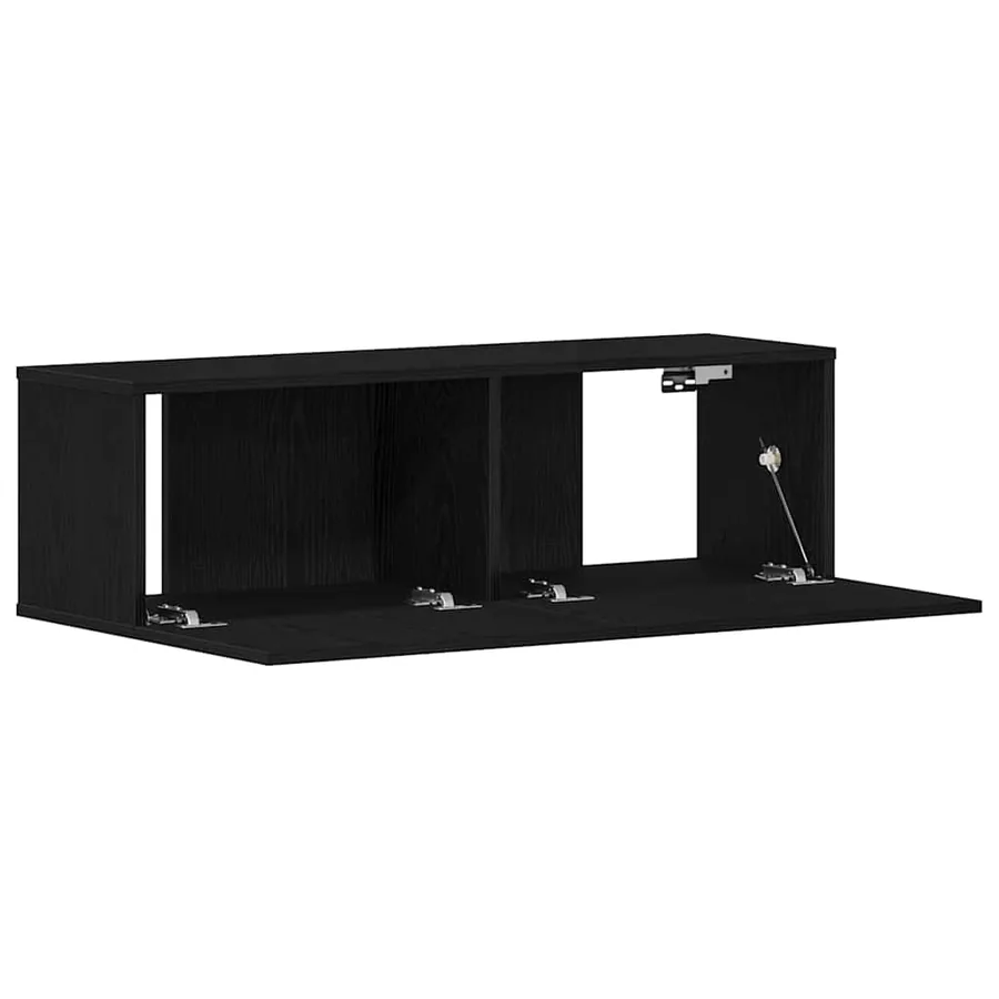 Meuble TV Chêne noir 100 x 30 x 30 cm Bois d'ingénierie - 5