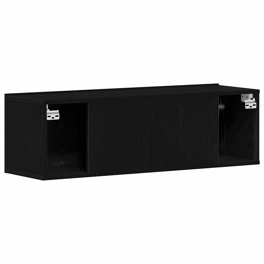 Meuble TV Chêne noir 100 x 30 x 30 cm Bois d'ingénierie - 6