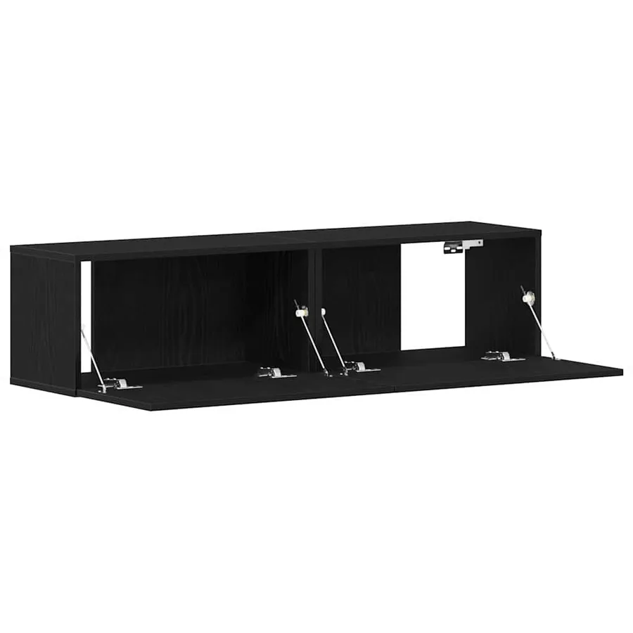 Meuble TV chêne noir 120x30x30,5 cm bois d'ingénierie - 5