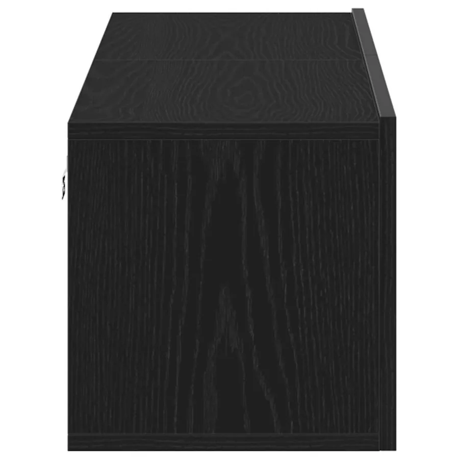 Meuble TV chêne noir 120x30x30,5 cm bois d'ingénierie - 7